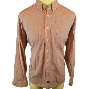 Mens Catalina Burgundy Check Cotton LS Casual Shirt sz L